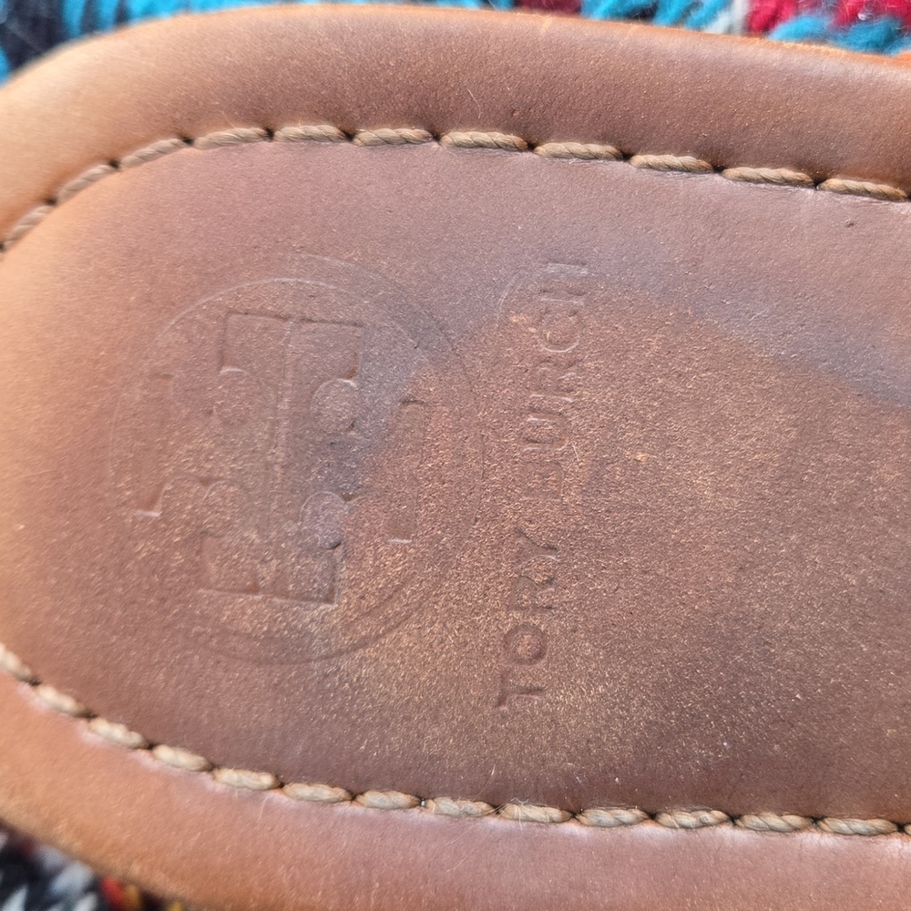 Tory Burch Cognac Brown Leather Miller Medallion Slip-on Flip Flop Sandal - Picture 13 of 17